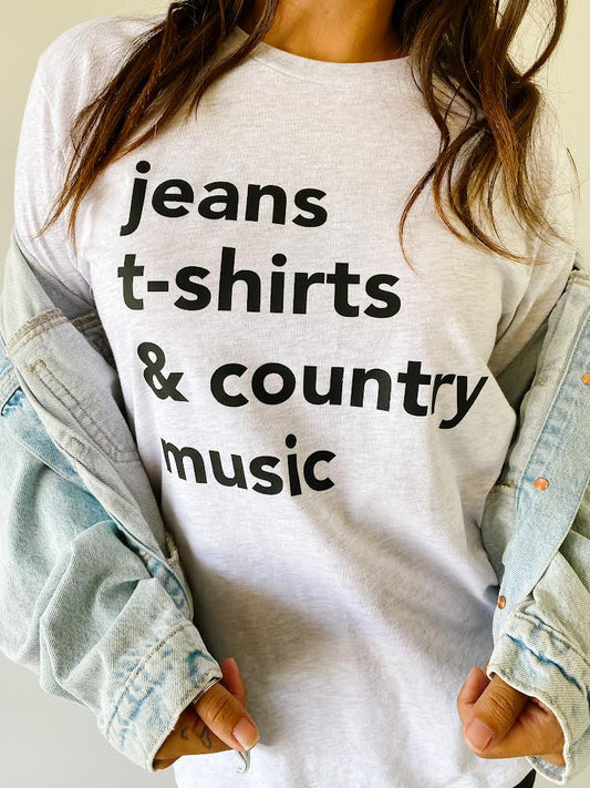 JEANS, T SHIRT, COUNTRY MUSIC- Women's Tee